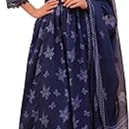 Women Printed Anarkali Kurta and Pant Set with Dupatta-image-87
