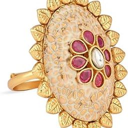 Gold Plated Traditional Design Comfort Fit Finger Ring For Women & Girls-13