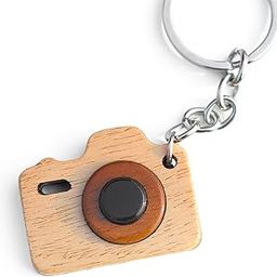 Wooden Camera Keychain & Keyrings|Keytags For Home, Office|Keychain & Keyrings For Bikes, Scooty & Bags|Handmade Keyring|Gift For Girls, Gift For Boys, Gift For Men, Gift For Women, Brown-image-0