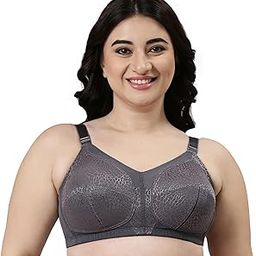Women's Everyday Fashion T-Shirt Bra - Non-Padded, Non-Wired, Full Coverage, Superior M-Frame with 3-Sectioned Cups and Side Mesh Panels, Jacquard Fabric-picture-2