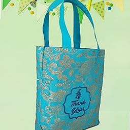 Return gift bag (Thank you Gift Bags) / Birthday Party Return Gift Bag/Wedding Gift Bag (Thamboolam bags) - Medium size (8x10x3 inch) (Pack of 50, Reliance Green)-image-49