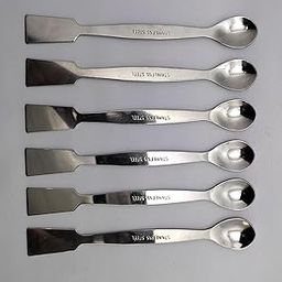 Spatula spoon (6 inches) Stainless steel One side is spoon type One side is flat Heavy type Laboratory scientific equipment (6 pices Spatula)-9