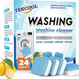 TEKCOOL Washing Machine Cleaner Tablet Descaling Powder Tablets, Washing Machine deep Cleaner, Deep Cleaner Tablet All Company’s Front and Top Load Machine (24 pcs) (Refresh Blue):-16