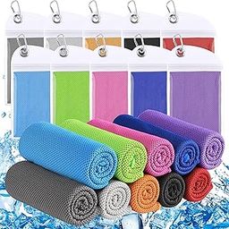 KEAFOLS Cooling Towels for Neck and Face 10 Pack, 40x12’’ Soft Breathable Sweat Towels, Microfiber Sport Towel for Yoga, Gym, Workout, Running, Golf, Travel, Cooling Neck Wrap for Hot Weather-image-49