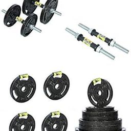 Body tech 20kg Cast Iron Adjustable Home Gym Set with Steel Dumbbell Rods- COMBO20-24