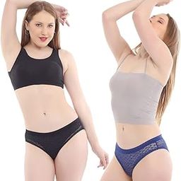 Pack of 2 Women Bikini Blue & Black Lace Net Panty (Pp-12Mbldb-P) | ELGANTE_PP-12MBLDB-P-image-93