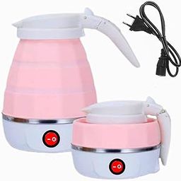 JIGsMART Silicone Travel Electric Portable Kettle Foldable Collapsible Kettle 220V 50Hz Hot Water Boiler&Tea Heater Coffee maker For Travelling,Office&Home Use (1 Pc-Multicolor) 600 Milliliter-image-82