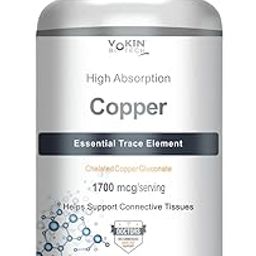 Vokin Biotech Chelated Copper Gluconate – Support Connective Tissues –1700mcg – 90 Capsules-image-7