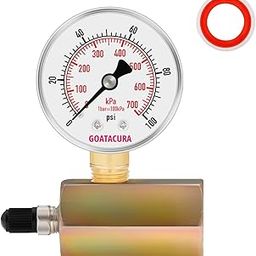 GOATACURA 0-100psi/kpa Gas Test Pressure Gauge, 2" Dial Size, 3/4" FNPT Connection, Zinc Plated Steel Body Assembly, 3-2-3% Accuracy-29