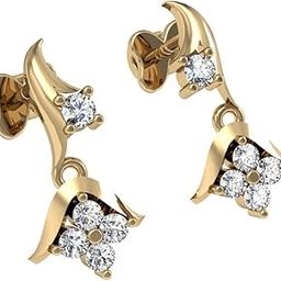 18KT Yellow Gold and Diamond Stud Earring for Women-image-88