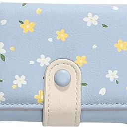 syga Cute Wallet for Girls,Women's with Flower Design Drawstring Buckle Closure, Fashionable Small Coin/Cash Purse (Blue)-picture-7
