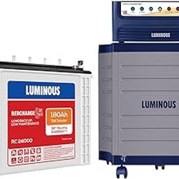 Luminous Inverter & Battery Combo (Hercules 1500 Pure Sine Wave 1400VA/12V Inverter with RC24000 Tall Tubular 180Ah Battery + Trolley) for Home, Office & Shops-picture-14