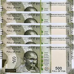 BRAND HOME® Pack of 5 Bundle Duplicate Money Fake Currency Notes Dummy Rupee Bundle Money for Kids to Play Nakli Note Learning and Education Money for Kids (Total 500 Notes)-23
