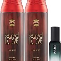 Ajmal 2 Sacred Love Deo 200ML & Prose EDP 20ML Pack of 3 (Total 420ML) for Men & Women-image-10