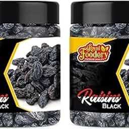 Royal Foodery Black Raisins | Seed Kaali Kishmish | Natural Dried & Sweet Dryfruits | Fiberous & Delicious for Snacking (250 g (Pack of 2))-image-35