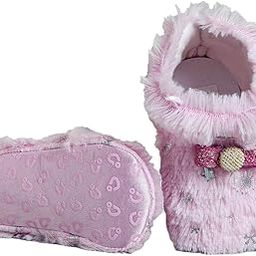 hopscotch Girls Pink Fuzzy Bow Band Booties-picture-39