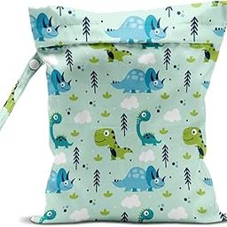 Wet Bag, Wet Dry Bag, Wet Bag for Swimsuit, Travel, Beach, Pool, Stroller, Diapers, Dirty Yoga Gym Clothes, Makeup Bag, Waterproof Reusable Dinosaur Decor-image-78