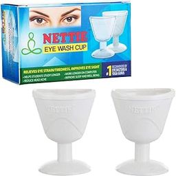 NETTIE Eye wash Cup with free eye exercise leaflet - Pack of 2 cups (Ivory)-image-1