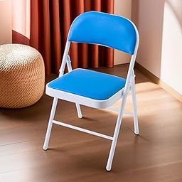 The Better Home Folding Chair/Metal Frame/PVC Sponge Seat/Portable Lightweight/Anti Slip Legs/Camping Chair/Outdoor Chair/Folding Chairs for Travelling/Outdoor Furniture/Foldable Chair (Blue)-image-12