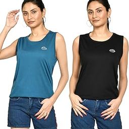 Bharat Women's Casual Regular Fit Round Neck Solid Cotton Blend Sleeveless Tank Tops/Gym Vest Combo I Perfect for Gymwear & Sports -Multicolor (Size-S to XXL)-image-72