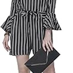 Black Stripes Crepe Ladies Romper-picture-25