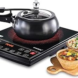 USHA Cookjoy Radiant Induction Cooktop 1600 Watts Cj1600Wwp with Keep Warm Option and 6 Indian Pre-Set Menu (Black)-23