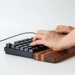 Trendy Wood Hnadicraft Wooden Keyboard Pad for Computer Laptop, Luxurious Sheehsam+Cherry Wood Keyboard Wrist Rest, Mechanical Keyboard Wrist Pad for Typing Pain Relief Gaming Rest Anti-Slip (30.5cm)-25