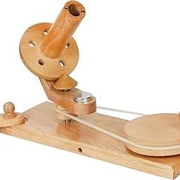 Wooden Yarn Ball Winder - Handcrafted Knitting & Crocheting Yarn Bobbin Winder - Knit Picks Umbrella Yarn Swift Tabletop Winder - Center Pull Wool String Holder Winding Machine (Off-White Winder)-55