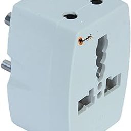 Happiory - Universal Multi-Plug Adapter, 5A-15A International Power Converter, 3 Outlets, White-47