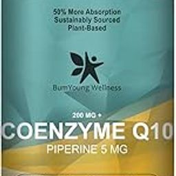 BumYoung Wellness Coenzyme Q10 (CoQ10) 200mg with Piperine 5mg for Heart Health and Cellular Energy production – 90 Capsules-image-37