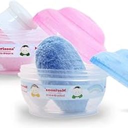 Morisons Baby Dreams Premium Powder Puff - Blue & Pink (Pack of 2)-image-3