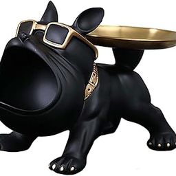 ARTISOUL® Dog Figurine Collectible Sculpture Storage Tray Desk Storage Tray Statue Black | Home Decor | Figurines-image-62