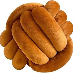 MYADDICTION Round Knot Ball Pillow Round Photography Props for Home Decoration 22cm Caramel-image-19