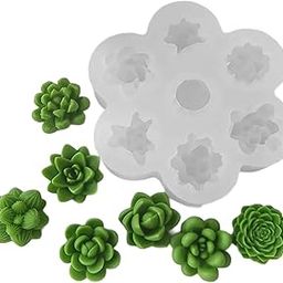 3D Cactus Flower Plants Candle Mold I 3D Fondant Silicone Scented Wax Mould I Succulent Molds for DIY Handmade Ornament Chocolate, Cake Décor, Resin Art Craft Making, Home Decoration - 7 Cavity-image-59