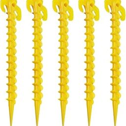 UJEAVETTE 5Pcs Tent Stakes Ground Pegs Camping Tents Nails Tarp Tent Pegs Ground Nail 19Cm Yellow-image-27