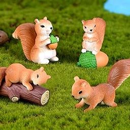 Chocozone Cute Miniatures Garden Decoration Home Decor Ladscape Miniature Gifts for Kids & Girlfriend (Squirell) (Squirell)-image-46