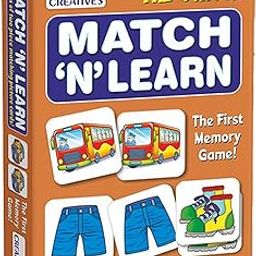 Creative's Match N Learn | Preschool Educational Matching Game | Toddler Cognitive Learning Cards | Observation, Memory & Visual Discrimination Toy | 62 Picture Cards for Kids Ages 3+-5