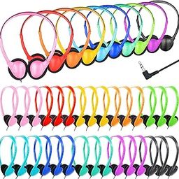 ZNXZXP 18 Pack Kids Headphones Bulk for School Classroom Wired Headphones for Kids Students Child Toddler Teens boy Girl Multi Color 3.5mm Jack Headphones for Library Airplane-picture-27