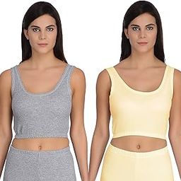 Women Cotton Blend Sleeveless Thermal Crop Top(Pack of 2 Top)-image-30