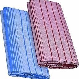 Men's Cotton Lungi Stitched Ring Design/Blue & Maroon/Length- 2.25m (Pack of 2)-12