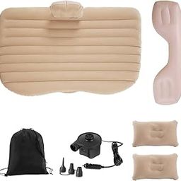 Wishbone CAR Inflatable Sofa Travel Car Bed Air Sofa with Two Inflatable Pillow for Car Back Seat, 2 Repair Kits and 1 Car Air Pump -Car Air Bed Mattress for Car Sleeping Bed (Beige)-image-36