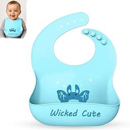 GLUN® Silicone Bib Comes with built-in Crumb Catcher, Pack of 1 Blue Colour, Easily Wipes Clean Comfortable Soft Baby Bibs, Less Time Cleaning after Meals with Babies or Toddlers-image-41
