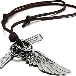 ‘The Alpha Code’ Collection Antique Silver Finish 'Wing of the Fallen Angel' Hip-Hop Adjustable Size Pendant Necklace For Men And Boys (NK1407) 1 Pc-image-52