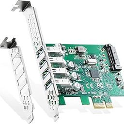 Binardat PCIE to 4 Ports USB 3.0 Expansion Card, Self-Powered, Low Profile Bracket, USB3 Hub Controller Adapter for Windows 10/11-picture-17