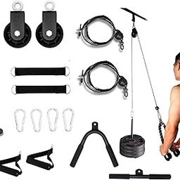 Upgraded LAT Pull Down Cable Machine Attachments Weight Cable Pulley System Gym Weight Loading pin Triceps Exercise equipments with 360° Rotation Portable Gym Pulley capcity up to 100kg-22
