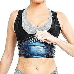 Sweat Shaper Women's Premium Workout Tank Top Slimming Polymer Sauna Vest Black-image-75