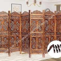 WOOD CRAFT CITY Wooden partition is a Traditional Design That can be Used as a Room Divider, partition, Separator, It is 6 feet Tall Room Dividers with stands-6PST-image-14