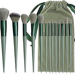 GLOW FIRST Makeup Brush Set Kit - 13 Pcs Premium Synthetic Kabuki Eye Shadows Make Up Brushes, Eyeliner Brushes Blending Face Powder Blush Cosmetics Brushes Tool Kit-46