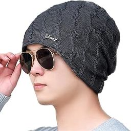 Imported Casual and Formal Men's and Women's Woolen Inside Fur Warm Winter Hat Unisex Soft Wool Slouchy Stylish Skull Thick Wool Beanie Cap (4023)-47