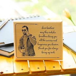 Giftcart Wooden Plaque Photo Frame for Brother, Wooden plaque for brother, Rakhi Gift for Brother, Birthday Gifts, Personalized Dear Brother Happy Rakshabandhan Wooden Plaque, 12x10 cm (5x4)-image-29